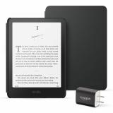 Kindle Paperwhite Essentials Bundle including All-new Kindle Paperwhite (16GB) - Black, Plant-Based Leather Cover - Black, and P